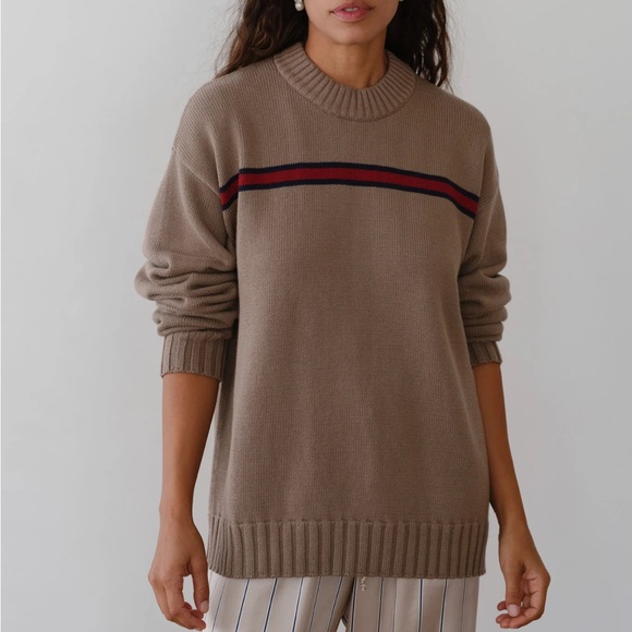 DONNI. cotton cashmere striped sweater small - Picture 3 of 5